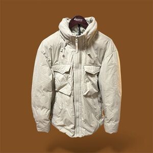 Zara Men's Off-White Puffer Jacket